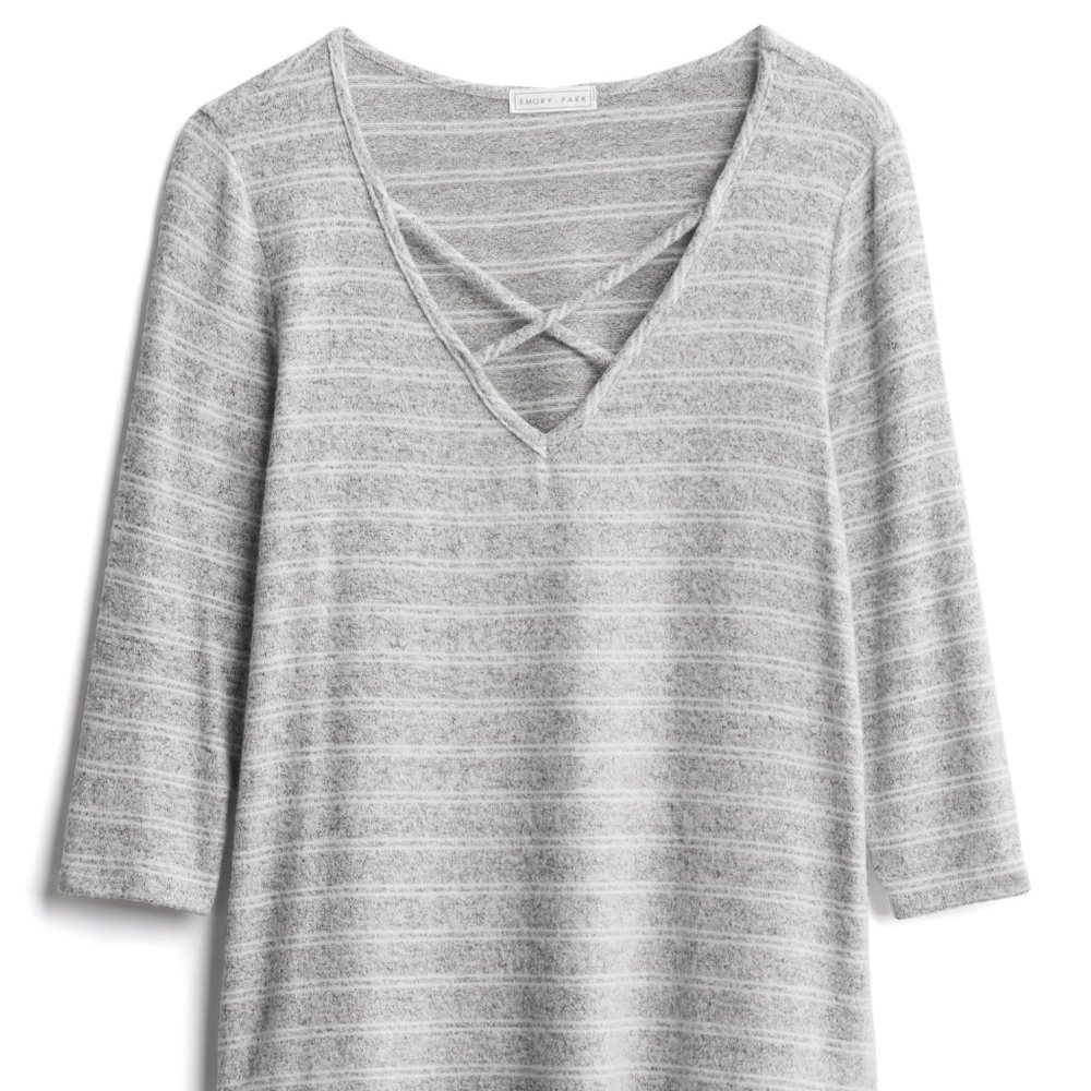 EMORY PARK Dulce 3/4 Sleeve Hacci Knit Top